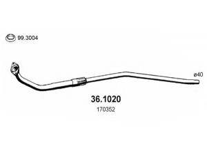 ASSO 36.1020 išleidimo kolektorius 
 Išmetimo sistema -> Išmetimo vamzdžiai
170352, 170353