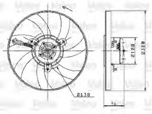 VALEO 698358 ventiliatorius, radiatoriaus 
 Aušinimo sistema -> Oro aušinimas
6K0959455B, 6K0959455B