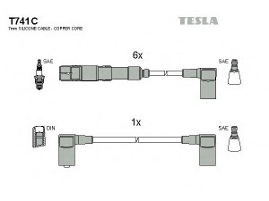TESLA T741C uždegimo laido komplektas 
 Kibirkšties / kaitinamasis uždegimas -> Uždegimo laidai/jungtys