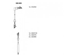 BREMI 300/409 uždegimo laido komplektas 
 Kibirkšties / kaitinamasis uždegimas -> Uždegimo laidai/jungtys