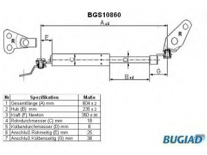 BUGIAD BGS10860 dujinė spyruoklė, bagažinė 
 Priedai -> Bagažinė/pakrovimo skyrius
D202 62 620A