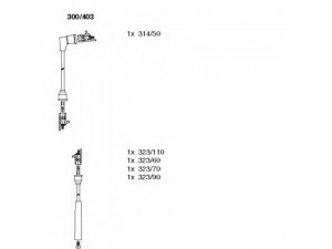 BREMI 300/403 uždegimo laido komplektas 
 Kibirkšties / kaitinamasis uždegimas -> Uždegimo laidai/jungtys