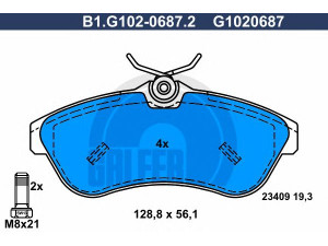 GALFER B1.G102-0687.2 stabdžių trinkelių rinkinys, diskinis stabdys 
 Techninės priežiūros dalys -> Papildomas remontas
4252 37, 4253 72