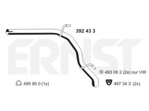 ERNST 392433 išleidimo kolektorius 
 Išmetimo sistema -> Išmetimo vamzdžiai
906 490 16 21, 2E0253681E