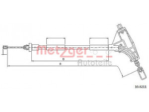 METZGER 10.6211 trosas, stovėjimo stabdys 
 Stabdžių sistema -> Valdymo svirtys/trosai
4745.H0, 4745.H9, 4745.L3, 4745.L4