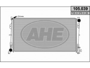 AHE 105.039 radiatorius, variklio aušinimas 
 Aušinimo sistema -> Radiatorius/alyvos aušintuvas -> Radiatorius/dalys
5142488AA