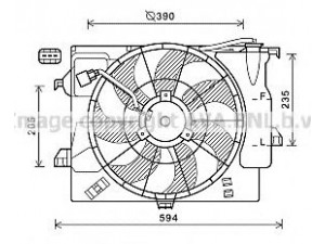 AVA QUALITY COOLING HY7546 ventiliatorius, radiatoriaus 
 Aušinimo sistema -> Oro aušinimas
253801R050