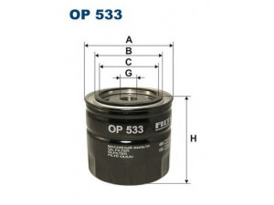 FILTRON OP533 alyvos filtras 
 Techninės priežiūros dalys -> Techninės priežiūros intervalai
OK38, OK42, 4286051, 4316238, 4335580