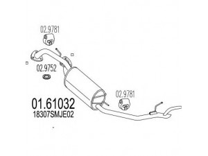 MTS 01.61032 galinis duslintuvas 
 Išmetimo sistema -> Duslintuvas
18307SMJE02