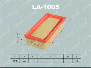 LYNXauto LA-1005 oro filtras 
 Filtrai -> Oro filtras
5003239, 5012634, 5016988, 860X9601AFA