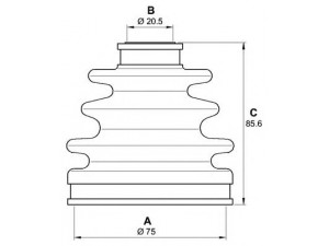 OPEN PARTS SJK7158.00 gofruotoji membrana, kardaninis velenas 
 Ratų pavara -> Gofruotoji membrana