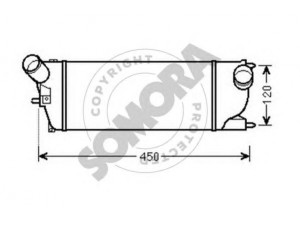 SOMORA 052545B tarpinis suslėgto oro aušintuvas, kompresorius 
 Variklis -> Oro tiekimas -> Įkrovos agregatas (turbo/superįkrova) -> Tarpinis suslėgto oro aušintuvas