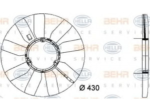 HELLA 8MV 376 733-281 ventiliatoriaus ratas, variklio aušinimas 
 Aušinimo sistema -> Radiatoriaus ventiliatorius
103 200 04 23, A 103 200 04 23