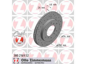 ZIMMERMANN 380.2169.52 stabdžių diskas 
 Dviratė transporto priemonės -> Stabdžių sistema -> Stabdžių diskai / priedai
MR 407 116, MR 407 289