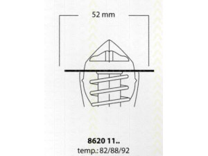 TRISCAN 8620 1182 termostatas, aušinimo skystis 
 Aušinimo sistema -> Termostatas/tarpiklis -> Thermostat
1338072, 91138442, 1338072, 91125602