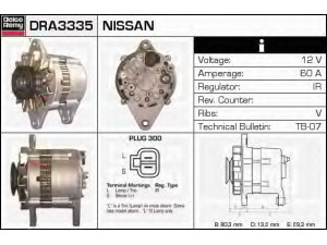DELCO REMY DRA3335 kintamosios srovės generatorius 
 Elektros įranga -> Kint. sr. generatorius/dalys -> Kintamosios srovės generatorius
23100-05G05, 23100-05G05-EP, 23100-20J00