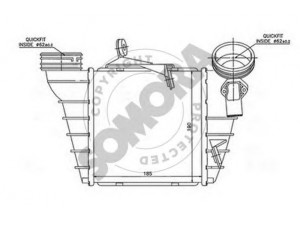 SOMORA 290345A tarpinis suslėgto oro aušintuvas, kompresorius 
 Variklis -> Oro tiekimas -> Įkrovos agregatas (turbo/superįkrova) -> Tarpinis suslėgto oro aušintuvas
6Q0145804B, 6Q0145804E