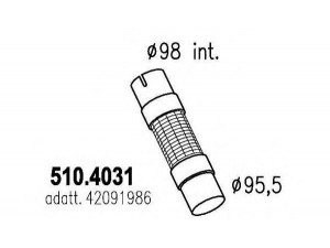 ASSO 510.4031 lanksti žarna, išmetimo sistema
42091986