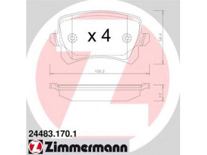 ZIMMERMANN 24483.170.1 stabdžių trinkelių rinkinys, diskinis stabdys 
 Techninės priežiūros dalys -> Papildomas remontas
3AA 698 451, 3C0 698 451 E, 3C0 698 451F