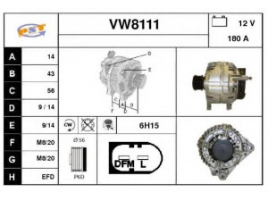 SNRA VW8111 kintamosios srovės generatorius 
 Elektros įranga -> Kint. sr. generatorius/dalys -> Kintamosios srovės generatorius