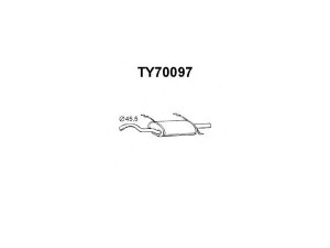 VENEPORTE TY70097 galinis duslintuvas 
 Išmetimo sistema -> Duslintuvas
1743074430, 1743074431, 174307443183