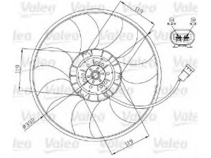 VALEO 696013 ventiliatorius, radiatoriaus 
 Aušinimo sistema -> Oro aušinimas
7701045816, 7701070217