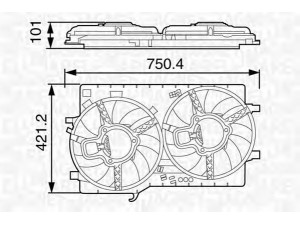 MAGNETI MARELLI 069422458010 ventiliatorius, radiatoriaus 
 Aušinimo sistema -> Oro aušinimas
50514477