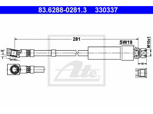 ATE 83.6288-0281.3 stabdžių žarnelė
