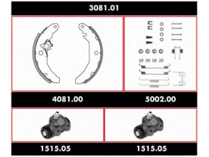REMSA 3081.01 stabdžių rinkinys, būgniniai stabdžiai 
 Stabdžių sistema -> Būgninis stabdys -> Stabdžių remonto rinkinys