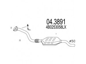 MTS 04.3891 katalizatoriaus keitiklis 
 Išmetimo sistema -> Katalizatoriaus keitiklis
4B0253058LX