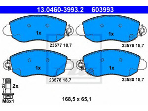 ATE 13.0460-3993.2 stabdžių trinkelių rinkinys, diskinis stabdys 
 Techninės priežiūros dalys -> Papildomas remontas
1135167, 1318139, 4077636