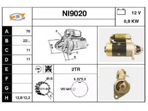 SNRA NI9020 starteris
M2T10271, M2T20281, 2330010600