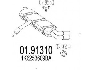 MTS 01.91310 galinis duslintuvas 
 Išmetimo sistema -> Duslintuvas
1K6253609BA