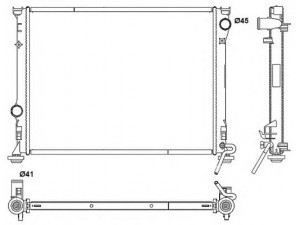 NRF 53042 radiatorius, variklio aušinimas 
 Aušinimo sistema -> Radiatorius/alyvos aušintuvas -> Radiatorius/dalys
68050131AA