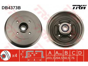 TRW DB4373B stabdžių būgnas 
 Stabdžių sistema -> Būgninis stabdys -> Stabdžių būgnas
8200243735, 8200243735