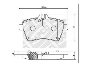 MAPCO 6839 stabdžių trinkelių rinkinys, diskinis stabdys 
 Techninės priežiūros dalys -> Papildomas remontas
6567001, 7963999, GBP287, GBP292