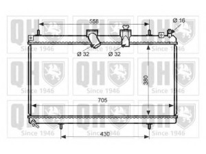 QUINTON HAZELL QER2478 radiatorius, variklio aušinimas 
 Aušinimo sistema -> Radiatorius/alyvos aušintuvas -> Radiatorius/dalys
965 467 4480, 1330.Q9, 96 546 74480