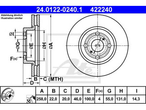 ATE 24.0122-0240.1 stabdžių diskas 
 Dviratė transporto priemonės -> Stabdžių sistema -> Stabdžių diskai / priedai
43512-0D060, 43512-0D060