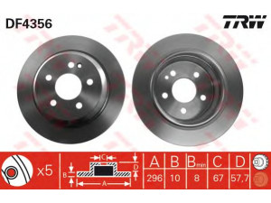TRW DF4356 stabdžių diskas 
 Stabdžių sistema -> Diskinis stabdys -> Stabdžių diskas
6394230112, A6394230112, 6364230012