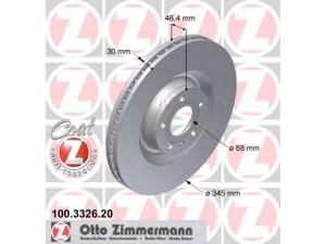 ZIMMERMANN 100.3326.20 stabdžių diskas 
 Dviratė transporto priemonės -> Stabdžių sistema -> Stabdžių diskai / priedai
8E0 615 301 K, 8E0 615 301 T