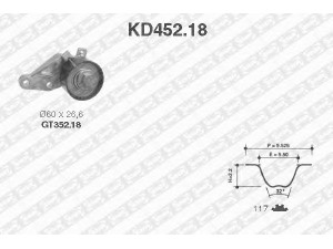 SNR KD452.18 paskirstymo diržo komplektas 
 Techninės priežiūros dalys -> Papildomas remontas
1361840, 1380026, 1E10-12-700C