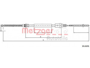 METZGER 10.6201 trosas, stovėjimo stabdys 
 Stabdžių sistema -> Valdymo svirtys/trosai
9623328980, 4745.H1, 9623328960