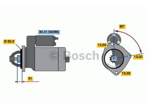 BOSCH 0 986 020 340 starteris 
 Elektros įranga -> Starterio sistema -> Starteris
005 151 54 01, 005 151 54 01 80