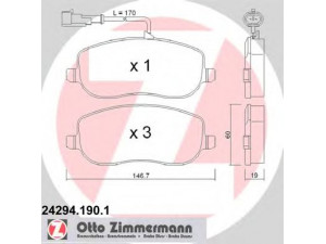 ZIMMERMANN 24294.190.1 stabdžių trinkelių rinkinys, diskinis stabdys 
 Techninės priežiūros dalys -> Papildomas remontas
77363627