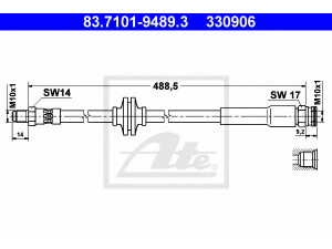 ATE 83.7101-9489.3 stabdžių žarnelė 
 Stabdžių sistema -> Stabdžių žarnelės
4806 H4, 51782767, 4806 H4