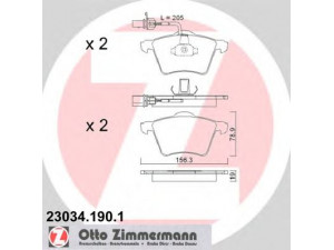 ZIMMERMANN 23034.190.1 stabdžių trinkelių rinkinys, diskinis stabdys 
 Techninės priežiūros dalys -> Papildomas remontas
7D0 698 151 A