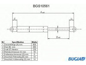 BUGIAD BGS10561 dujinė spyruoklė, bagažinė 
 Priedai -> Bagažinė/pakrovimo skyrius
75 521 825