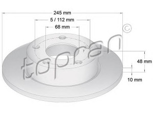 TOPRAN 109 525 stabdžių diskas 
 Stabdžių sistema -> Diskinis stabdys -> Stabdžių diskas
8D0 615 601A, 8E0 615 601A, 8D0 615 601A