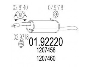 MTS 01.92220 galinis duslintuvas 
 Išmetimo sistema -> Duslintuvas
1207458, 1207460, 1230562, 1230564