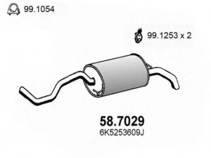 ASSO 58.7029 galinis duslintuvas 
 Išmetimo sistema -> Duslintuvas
6K5253609, 6K5253609AD, 6K5253609AH